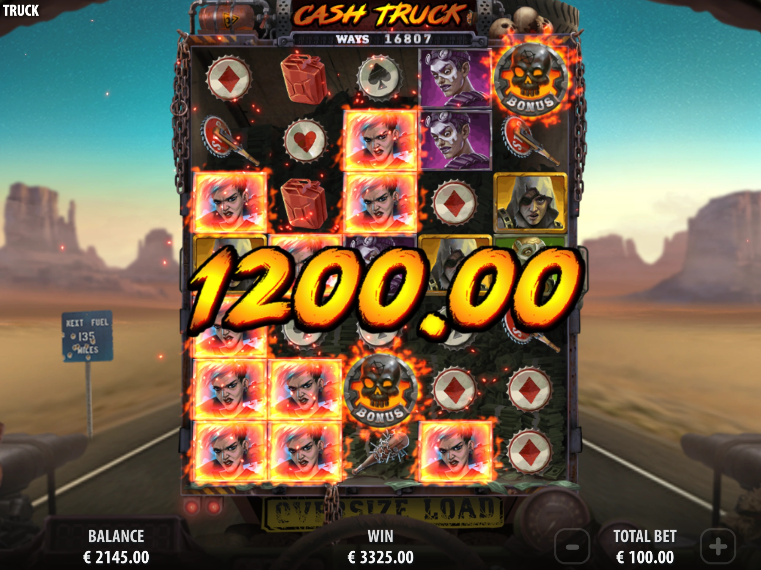 Machine à cash truck au casino Stickywilds
