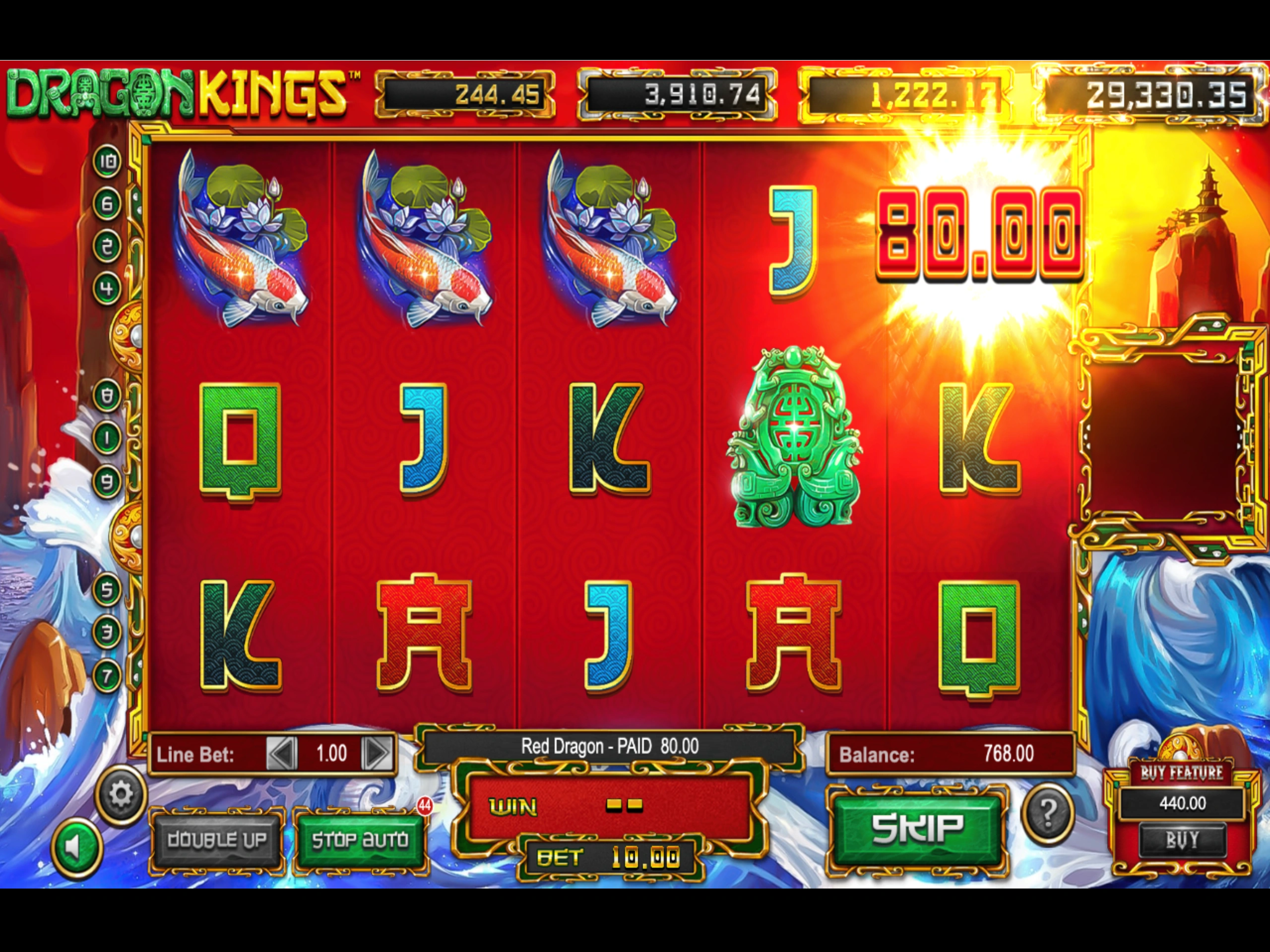 Machine à dragon kings au casino 888